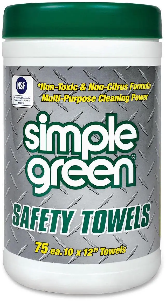Main image of Simple Green Multi-purpose Cleaning Safety Towels - Towel - 10" Width X 11.75" Length - 75 - 6 / Carton - Green (13351ct)