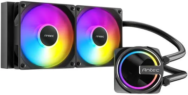 Main image of Antec Skeleton 240 ARGB Liquid CPU Cooler, 240mm Radiator, 2 x 120mm PWM ARGB Fans, Hydraulic Bearing, Copper Base, Intel LGA 115X/1200/1700/20XX, AMD AM4/AM5, Black