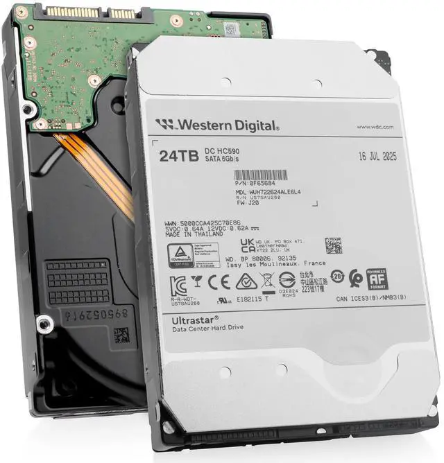 Alt view image 2 of 2 - Western Digital Ultrastar DC HC590 24TB WUH722624ALE6L4 7.2K RPM SATA 6Gb/s Hard Disk Drive - New