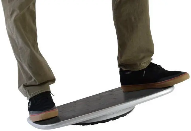 Alt view image 8 of 9 - BASE Standing Desk Balance Board  Office Wobble Board with Anti-Fatigue Mat gentle balance board standing desk mat balancing board rocker board accessories exercise equipment Improve Posture & Focus