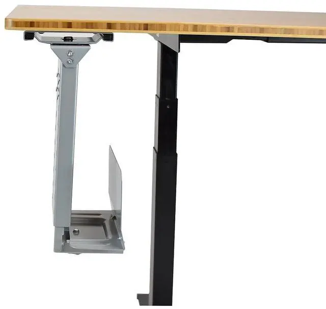 Alt view image 8 of 8 - CPU1 under desk steel cpu holder swivels 360 adjustable height width metal computer PC cage ergonomic sit stand up standing desk accessory tower mount desktop office organization de clutter desks gray