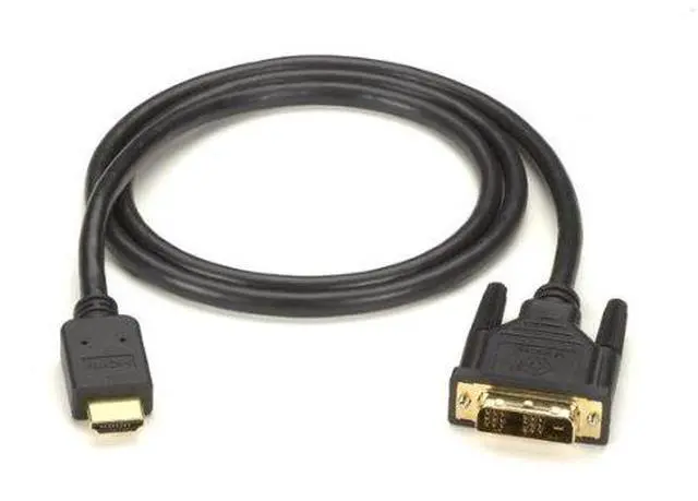 Main image of Black Box Hdmi To Dvi-d Cable - Hdmi/dvi For Digital Tv, Dvd, Hdtv Set-top Boxes - 16.40 Ft - 1 X Hdmi Male Digital Audio/video - 1 X Dvi-d Male Digital Video - Gold Plated - Black (evhdmi02t-005m)