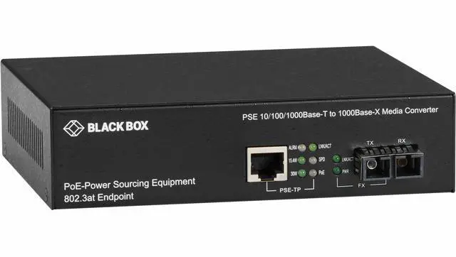 Alt view image 5 of 5 - Black Box LPS500 Gigabit Ethernet PoE Media Converter (LPS500A-MM-SC-R3)