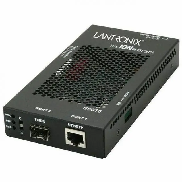 Alt view image 2 of 2 - Lantronix S6010-1040 Transceiver/Media Converter - T1/E1 - 1.50 km - Expansion Slots - SFP Slots - AC Adapter - TAA Compliant (S6010-1040-SA)