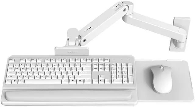 Alt view image 2 of 2 - Ergotron LX Pro Premium Keyboard Arm, Wall Mount Adjustable Keyboard Tray, White