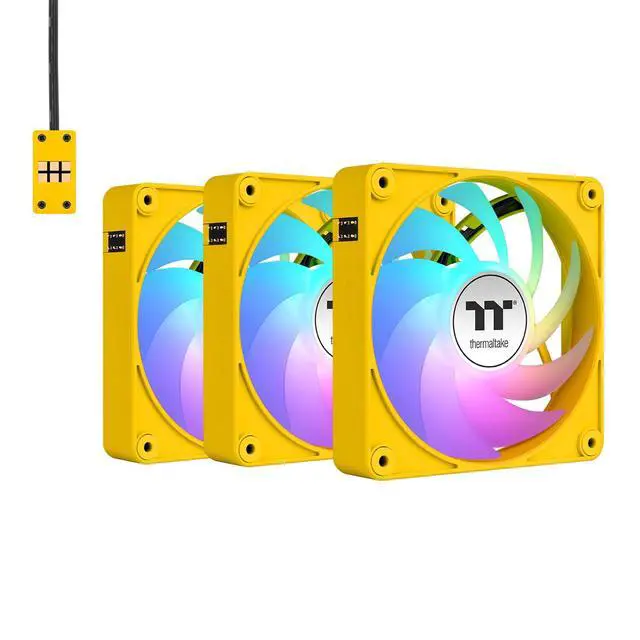 Alt view image 10 of 10 - Thermaltake CT140 EX ARGB Sync PC Cooling Fan Bumblebee 3-Fan Pack CLF217PL14BBA