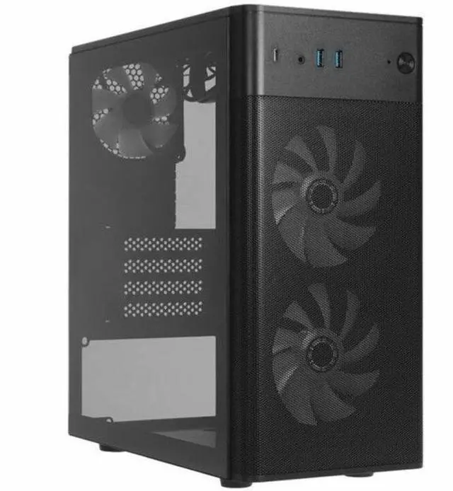 Alt view image 8 of 8 - In Win CT Series 17.1L Small Form Factor Micro-ATX Mini Tower Chassis - Small Tower - Black - Tempered Glass, Mesh - 1 x Bay - 450 W - Power Supply Installed - Micro ATX, Mini ITX Motherboard Supporte
