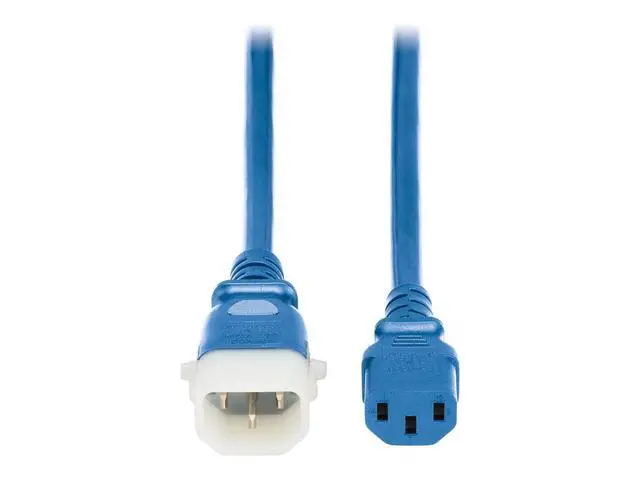 Alt view image 3 of 3 - Eaton Tripp Lite Series PDU Power Cords C13 to P-Lock C14 Heavy-Duty 15A 250V 14 AWG 2 ft. 0.6 m Blue 6 Pack