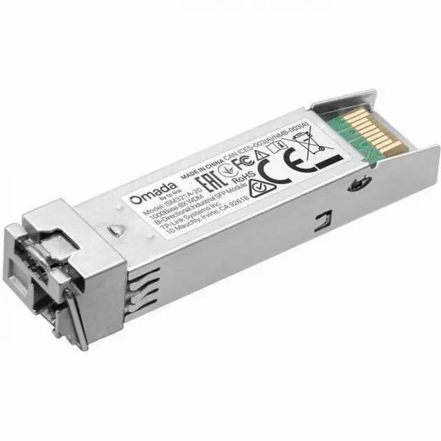 Alt view image 3 of 3 - Omada 1000Base-BX WDM Bi-Directional Industrial SFP Module - For Data Networking, Optical Network - 1 x LC 1000Base-BX Network - Optical Fiber - 9/125 µm - 1310 nm, 1550 nm Wavelength - Sing