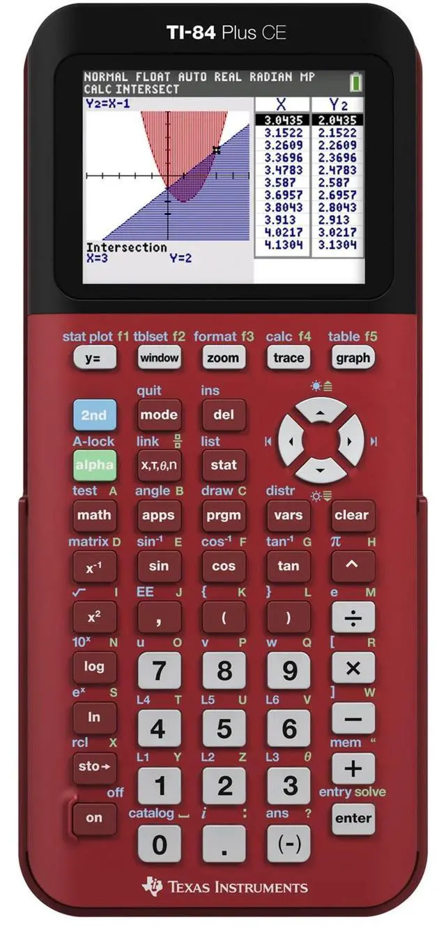 Alt view image 5 of 5 - Texas Instruments TI-84 Plus CE Graphing Calculator - 3D Graphing - Clock, Date/Time Display, Impact Resistant Cover, Slide-on Hard Case, Backlit Display, Lightweight, Durable - LCD - Battery Powered