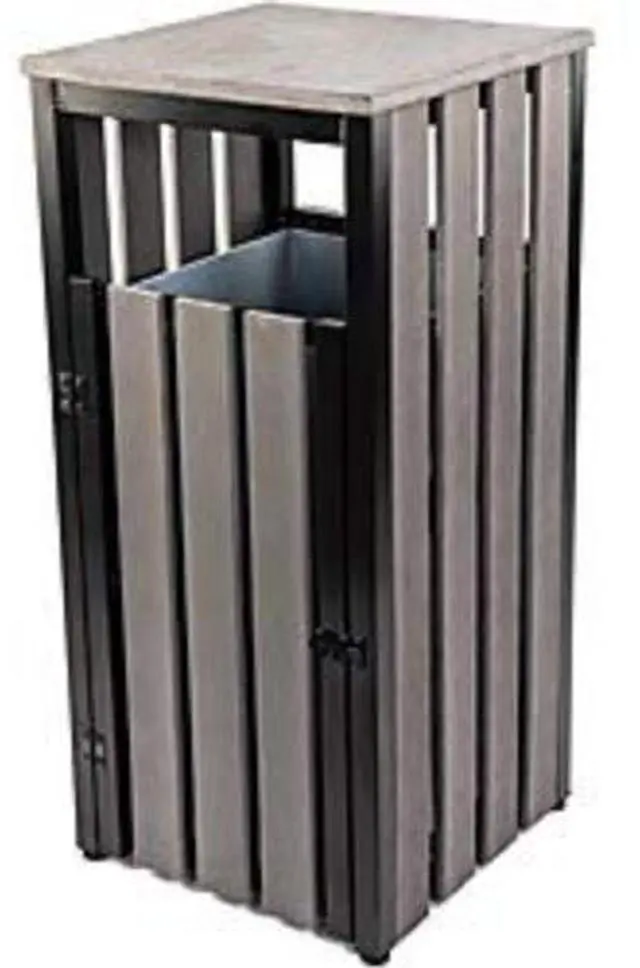 Alt view image 8 of 8 - Lorell Waste Bin, Outdoor, W/Ashtray, 15-3/4"X15-3/4"X33-3/5", Ccl (LLR42693)