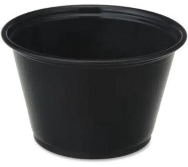 Alt view image 8 of 8 - Genuine Joe Portion Cups 4oz. 50BG/CT Black 19068