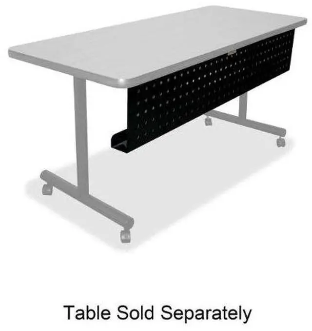 Alt view image 11 of 11 - Lorell 60684 Rectangular Training Table Modesty Panel 42" Width x 3" Depth x 10" Height - Steel - Black
