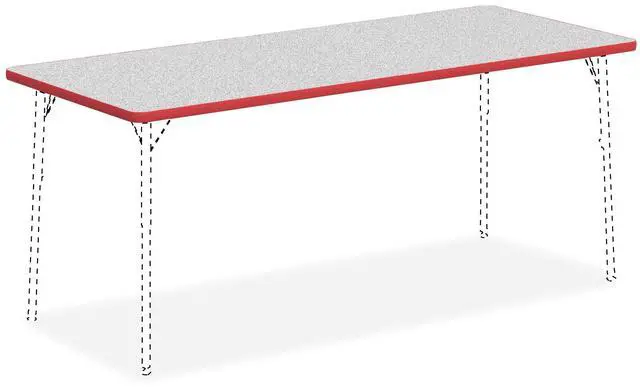 Alt view image 5 of 5 - Lorell Activity Tabletop 30"x72" Gray/Red 99921