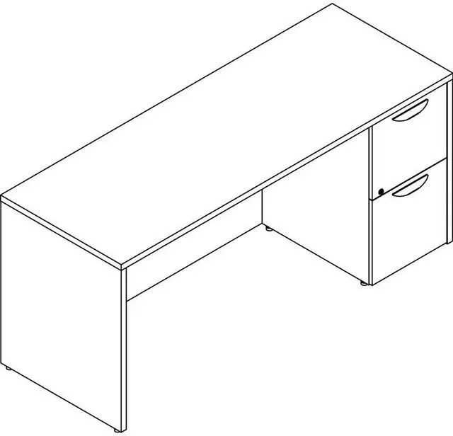 Alt view image 3 of 3 - Lorell PC2466RGE Prominence 2.0 Gray Elm Laminate Desk Unit