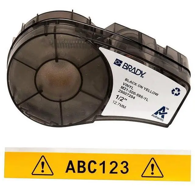 Main image of BRADY M21-500-595-YL All Weather Permanent Adhesive Vinyl Label Tape, 1/2 in W