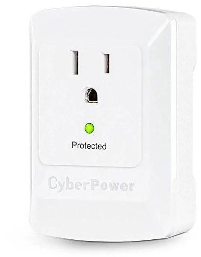 Alt view image 5 of 5 - CyberPower B100WRC1 Essential 1 Outlets Surge Tap, White, 125 Volts