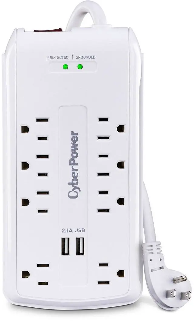 Main image of Cyberpower P806u P806u Home Office Surge-protector 8-outlet Power Strip With 2 Usb Ports, 6-foot Cord