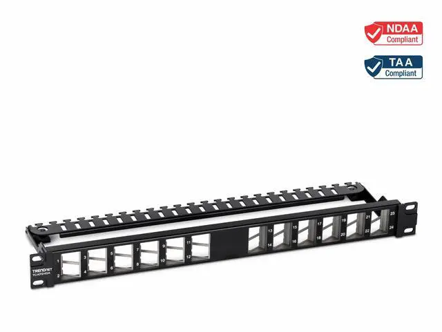 Alt view image 9 of 9 - TRENDnet TC-KP24SA, 24-Port Blank Angled Keystone Shielded 1U Patch Panel