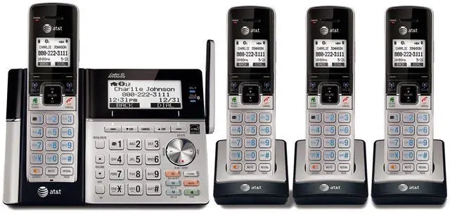 Alt view image 2 of 2 - AT&T ATT-TL96423 dect_6.0 4-Handset Landline Telephone, Silver