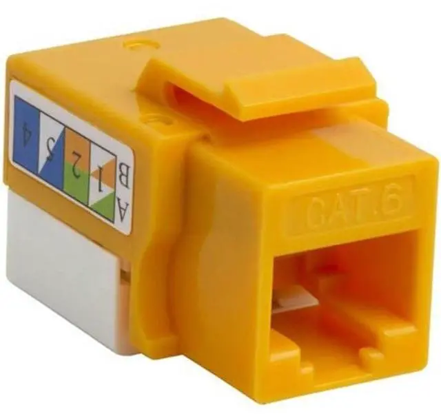 Alt view image 6 of 6 - 4XEM 10 pack Cat6 RJ45 Keystone Jack UTP 110-Type Yellow 4XKJC6YL10PK