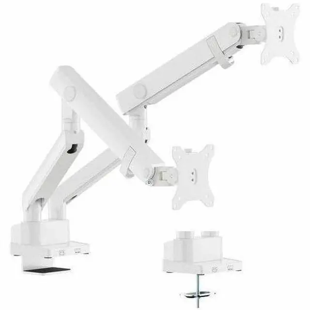 Alt view image 8 of 8 - Amer Mounts Dual Articulating Heavy Duty Spring Monitor Arm For 15"-35" Monitors 12kg Max Weight per Screen - Clamp and Grommet Base Installation Included - HYDRA2B-W (WHITE)
