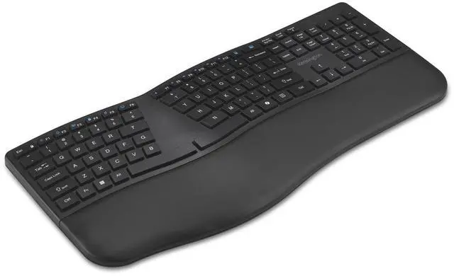 Alt view image 8 of 8 - Kensington Pro Fit Ergo KB680 EQ Rechargeable Keyboard - Wireless Connectivity - Bluetooth/RF - 5.4 - 2.40 GHz - USB Type A Interface - CoPilot Hot Key(s) - Windows, Mac OS - PC, Mac - Black