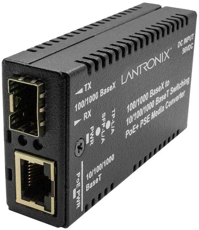 Alt view image 4 of 4 - Lantronix M/GE-PSW-PSE-01 Transceiver/Media Converter MGEPSWPSE01NA