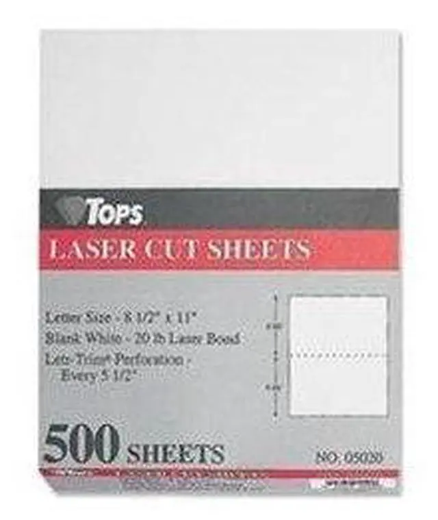 Main image of Tops Laser Paper - Letter - 8.50" X 11" - 20 Lb - 84 Brightness - 500 / Pack - White (TOP05020)