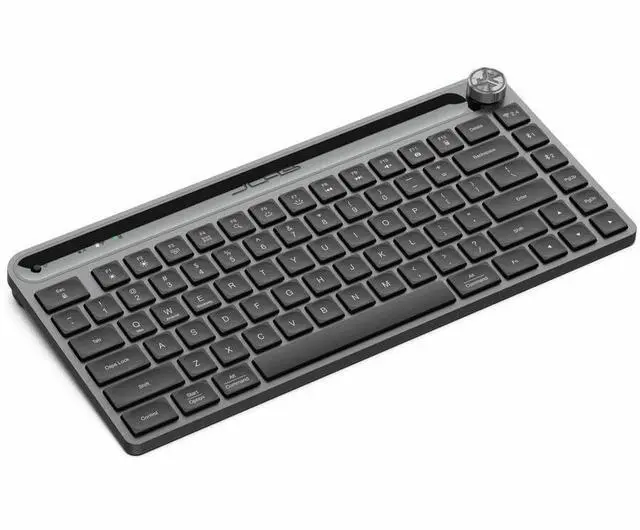 Alt view image 14 of 14 - JLab Epic Mini Wireless Keyboard, Black, 84 Keys, Bluetooth or USB Wireless Dongle, Multi-Device Switching, Illuminated Keys, Smart Media Knob, Custom Profiles, OS Toggle, Rechargeable