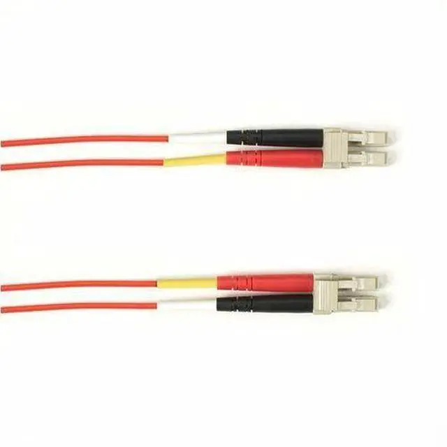 Alt view image 3 of 3 - BLACK BOX OM4 50/125 Multimode Fiber Optic Patch Cable - OFNP Plenum, LC to LC, Red, 5-m (16.4-ft.), GSA, TAA, Non-Returnable/Non-Cancelable - FOCMPM4-005M-LCLC-RD
