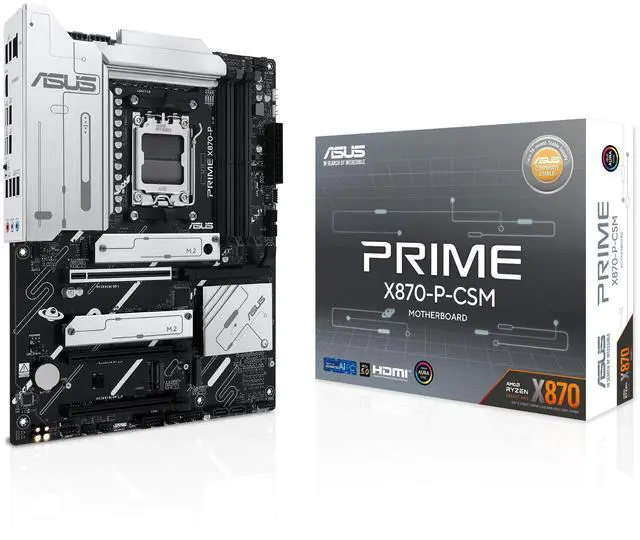 Alt view image 8 of 8 - ASUS Prime X870-P-CSM AMD AM5 X870 ATX Business Motherboard, 14+2+1 80A DrMOS Power Stages, DDR5, PCIe 5.0, PCIe 5.0 x16, 4X M.2, 2.5Gb LAN, HDMI, USB4, USB Type-C, ASUS Control Center Express