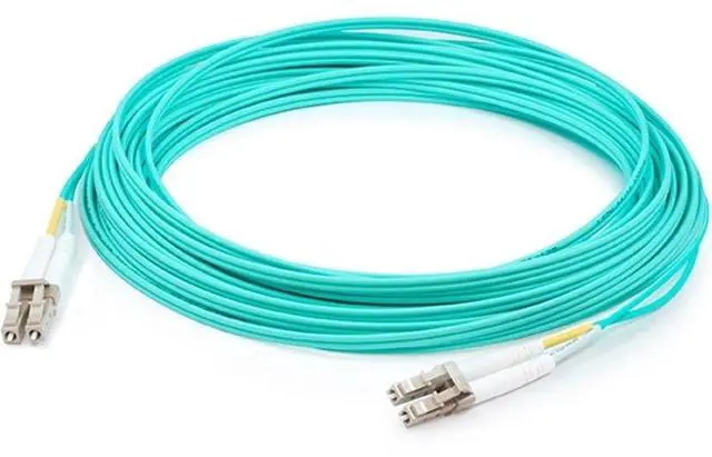 Alt view image 3 of 3 - AddOn 2.5m LC M-M Aqua OM4 Duplex Fiber OFNR Riser-Rated Patch Cable