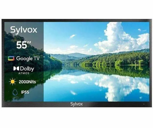 Alt view image 8 of 9 - SYLVOX Outdoor TV, 55" Google TV with Dobly Atmos, Google Assistant, 4K 2000nits Full Sun Outside Television, IP55 Waterproof for All Weather (Pool Pro 2.0 NEW)