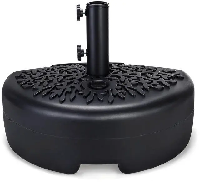 Alt view image 9 of 9 - Home Zone Living 40lb Half Round Fillable Patio Umbrella Base Stand, 18in, Pole Holder, Water or Sand, Fits Poles Up to 1.9in(48mm) Diameter, UV Resistant, Lawn, Deck, Backyard, Garden, USA-Based