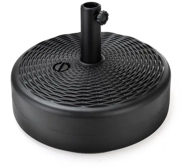 Alt view image 9 of 9 - Home Zone Living 40lb Round Fillable Patio Umbrella Base Stand, 18in, Pole Holder, Water, Sand, Fits Poles Up to 1.9in(48mm) Diameter, UV Resistant, Lawn, Deck, Backyard, Garden, Spa, Pool, USA-Based