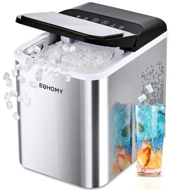Alt view image 8 of 8 - EUHOMY Nugget Ice Makers Countertop, Ready in 8 Mins, 35lbs/24H, Self-Cleaning, Portable Ice Maker Machine with Ice Scoop & Basket, Sonic Ice Maker with Chewable Pellet Ice for Home/Party/RV/Camping