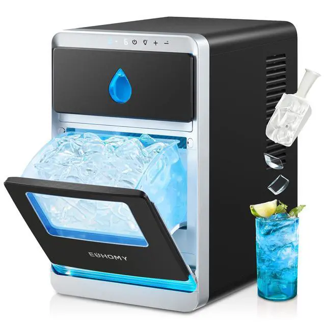 Alt view image 8 of 8 - EUHOMY LunaArc Crescent Ice Maker Countertop, 16Pcs Ready in 12Mins, 1600Pcs/Day, Auto Deep Cleaning, Timer, Adjustable Ice Thickness, Portable Ice Cube Maker for Whiskey/Coffee/Soft Drinks