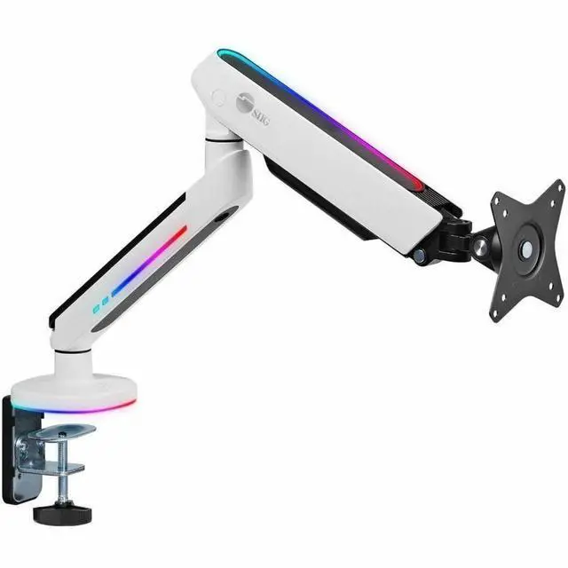 Alt view image 10 of 10 - SIIG Single Monitor Desk Mount RGB