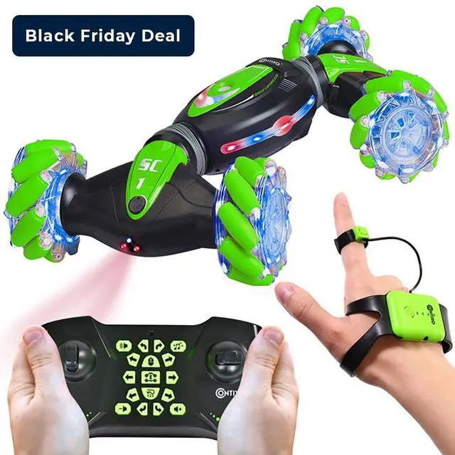 Alt view image 14 of 15 - Contixo SC1 Speed Crawler RC Stunt Car, 4WD 2.4GHz Remote Control Car Gesture Sensor Toy Cars, Double Sided Rotating Off-Road Vehicle 360° Flip with Lights Music, Kids Toy Cars