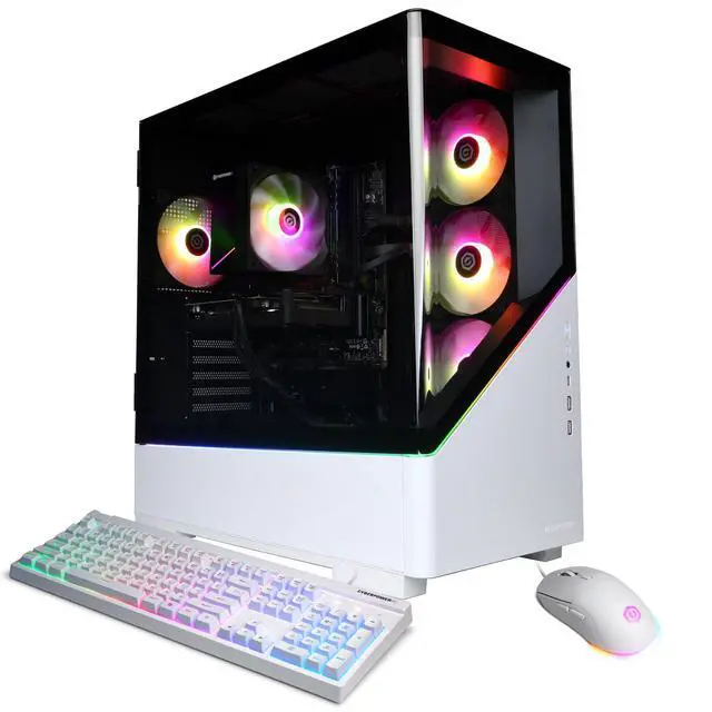 Alt view image 8 of 8 - CyberPowerPC Gamer Xtreme Gaming Desktop Computer, Intel Core Ultra 5 225F 3.3GHz, 16GB RAM, 2TB SSD, NVIDIA GeForce RTX 5060 8GB, Windows 11 Home, White
