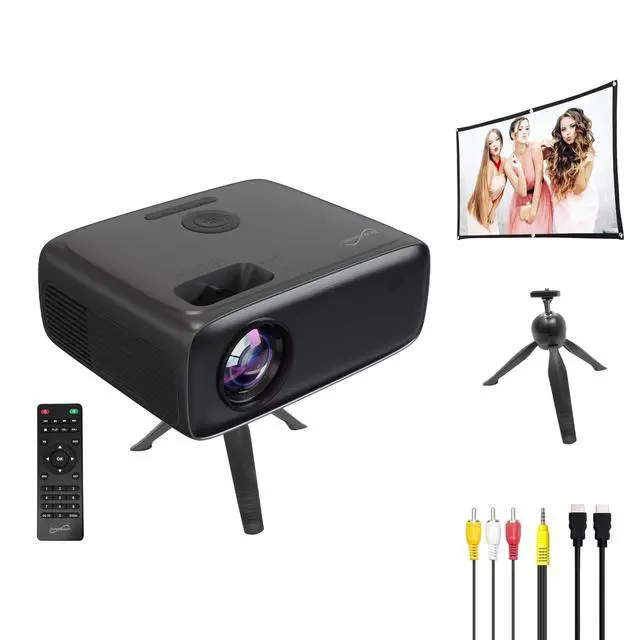 Alt view image 8 of 8 - Supersonic SC-282P KIT LED Projector Home Theater Bundle Screen Tripod HDMI Full HD 1080P LED, Bluetooth