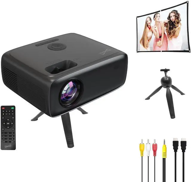 Alt view image 9 of 9 - Supersonic SC-282P KIT LED Projector Home Theater Bundle Screen Tripod HDMI Full HD 1080P LED, Bluetooth