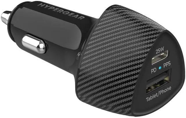 Alt view image 8 of 8 - HyperGear SpeedBoost 25W USB-C PD + 12W USB Fast Car Charger with PPS