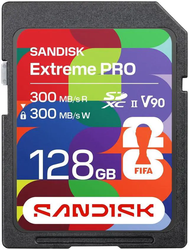 Alt view image 4 of 4 - SanDisk Extreme PRO FIFA World Cup 2026 Edition 128GB UHS-II V90 SDXC Memory Card