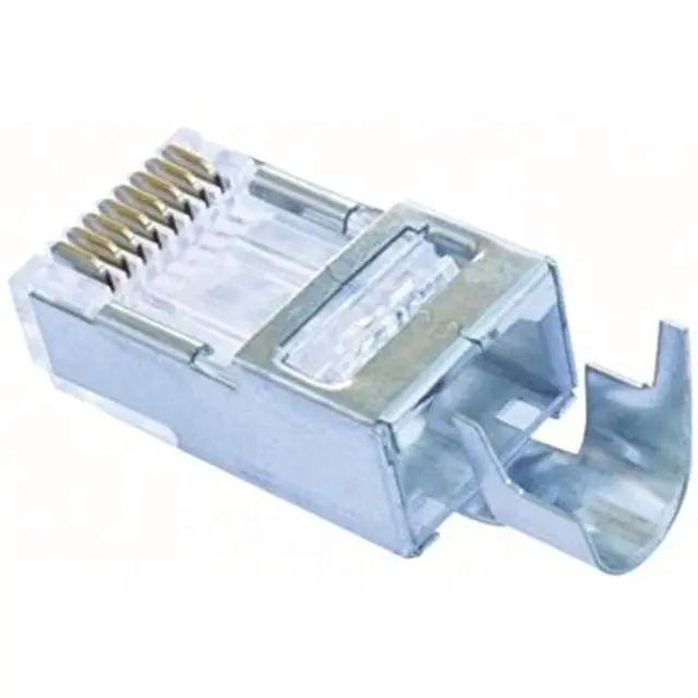 Alt view image 5 of 5 - Platinum Tools EZ-RJ45 Shielded Cat5e/6 Connector, External Ground (50 Pack) (202022J)