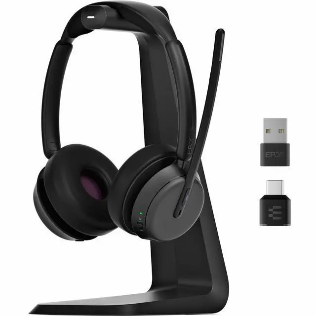 Alt view image 8 of 8 - EPOS IMPACT 1000 Headset - Microsoft Teams Certification - Stereo - Wireless - Bluetooth - 98 ft - Over-the-head, On-ear - Binaural - Supra-aural - Noise Canceling