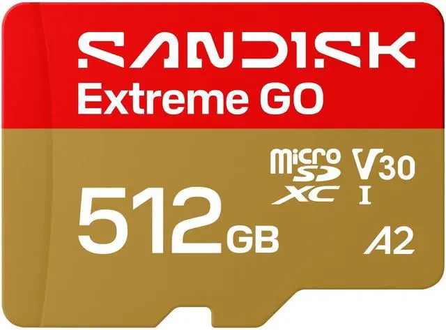 Alt view image 8 of 8 - SanDisk Extreme GO microSD 512GB microSDXC Memory Card, Up to 240MB/s UHS-I U3 4K V30 A2 for Android SDSQXGN-512G-GN6MN