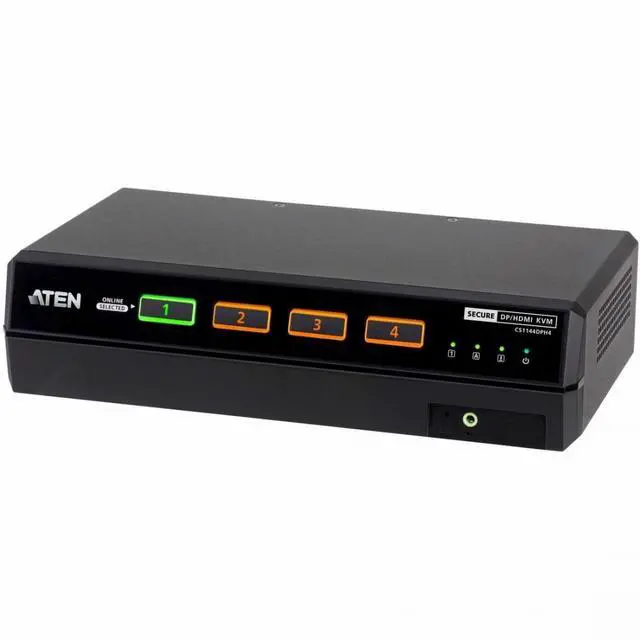 Alt view image 4 of 4 - ATEN CS1144DPH4 KVM Switchbox - 4 Computer(s) - 5K - 5120 x 2880 - 50 Hz, 60 Hz - 6 x USB - 10 x HDMI - 10 x DisplayPort