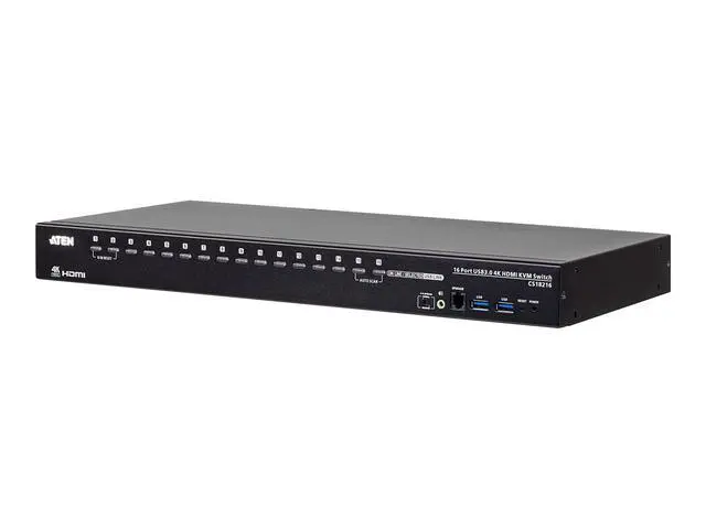 Alt view image 2 of 2 - ATEN CS18216 16-Port USB 3.0 4K HDMI KVM Switch with Rack Mounting Kit